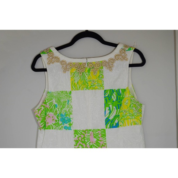 Lilly Pulitzer green and white lion patchwork dress size 8 - Picture 5 of 5